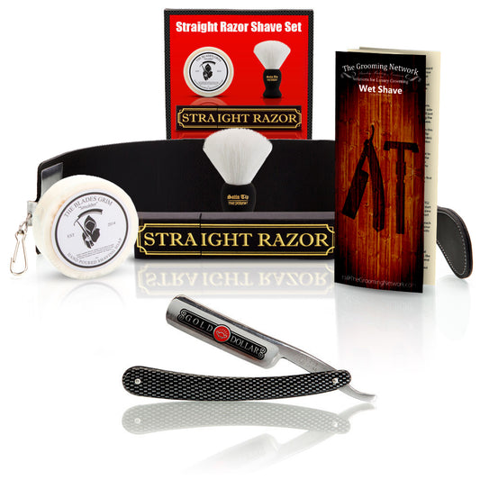 Shave Ready - Gold Dollar Straight Razor With Premium Shave Kit