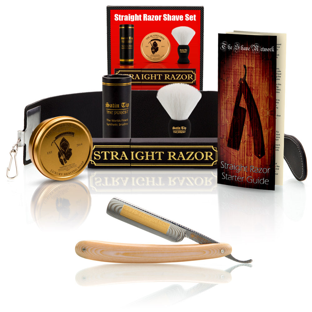 Ivory Micarta 5/8" Razor with Luxury Shave Set