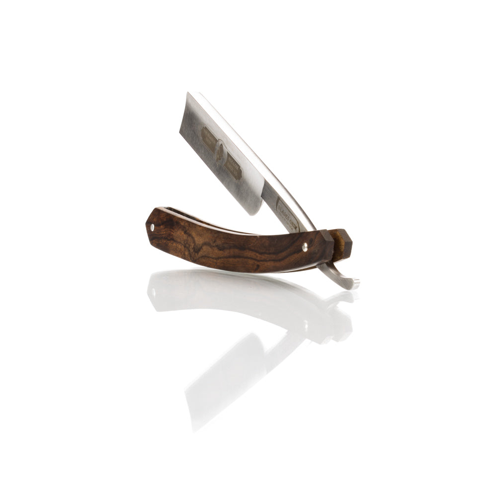 Grim Blades 6/8 Square Tip Straight Razor In Exotic Rosewood