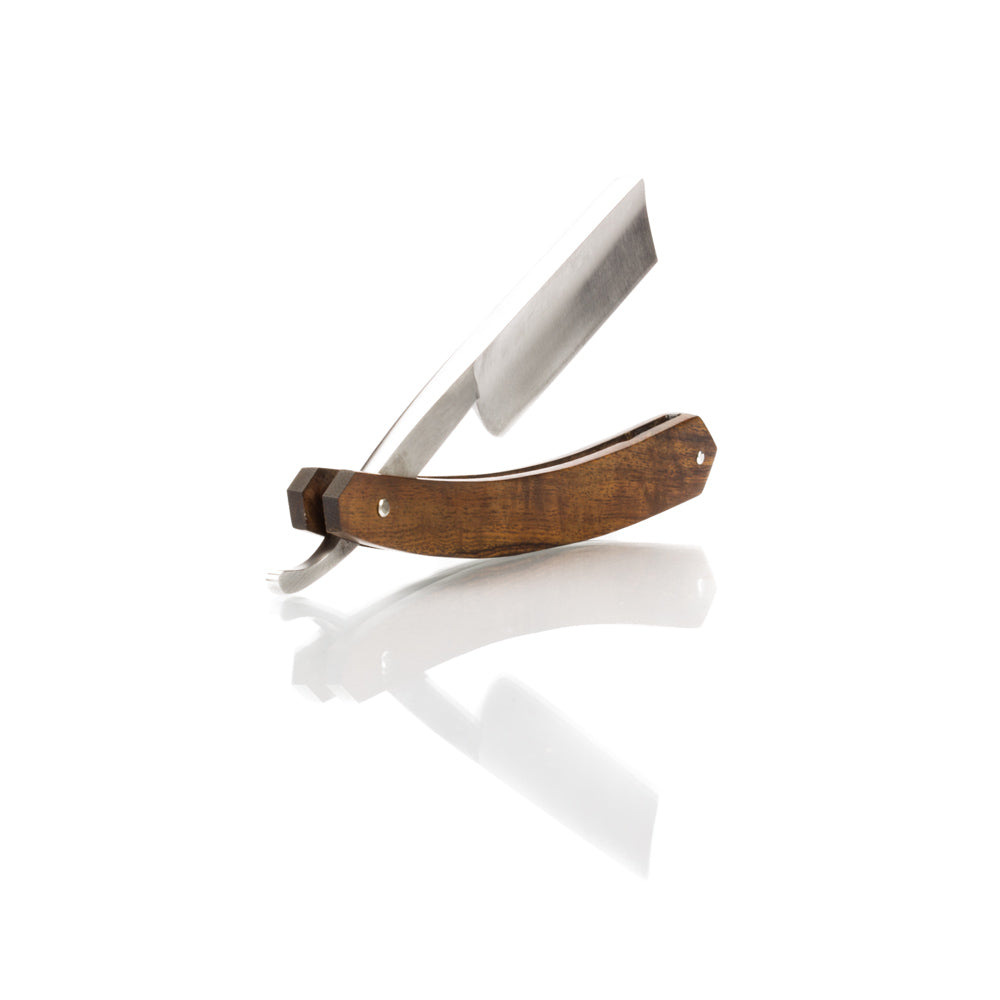 Grim Blades 6/8 Square Tip Straight Razor In Exotic Rosewood