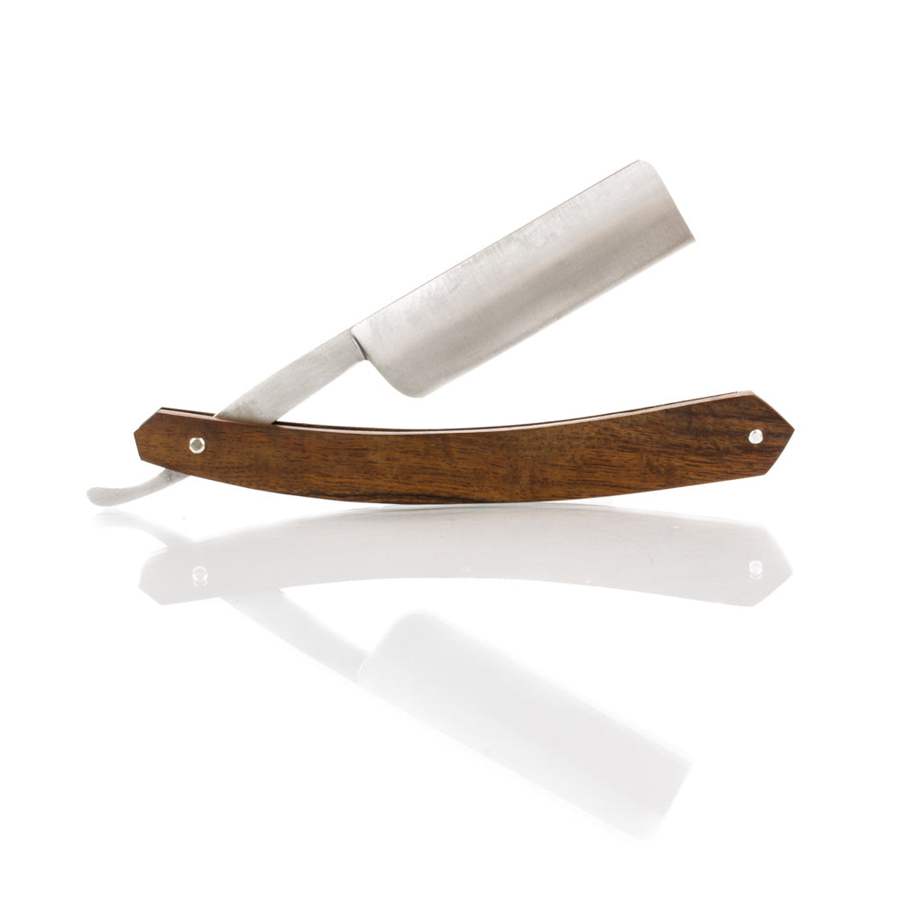 Grim Blades 6/8 Square Tip Straight Razor In Exotic Rosewood