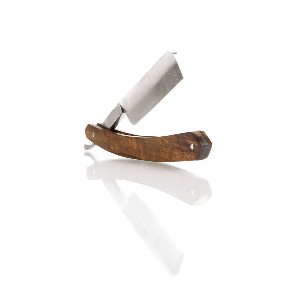 Grim Blades 6/8 Square Tip Straight Razor In Exotic Rosewood