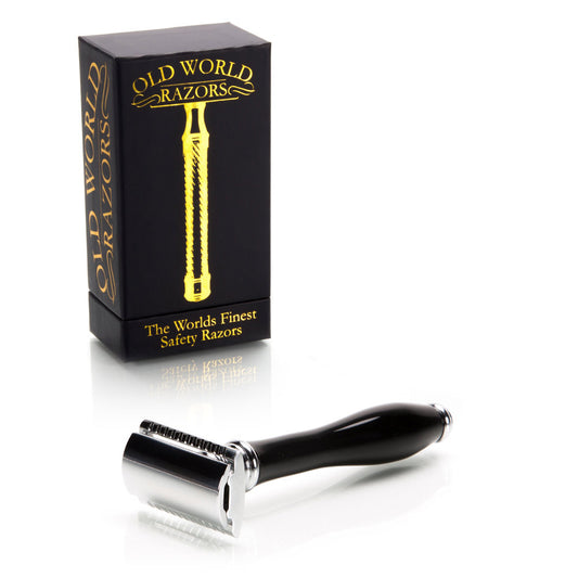 Classic Vintage DE Faux Black Horn Safety Razor