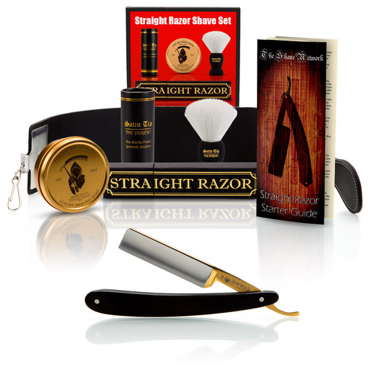 Ebony Spike Point 5/8" Razor with Luxury Shave Set