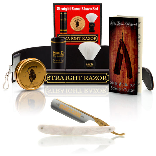 Faux Pearl Bismarck 6/8" Razor wtih Luxury Set