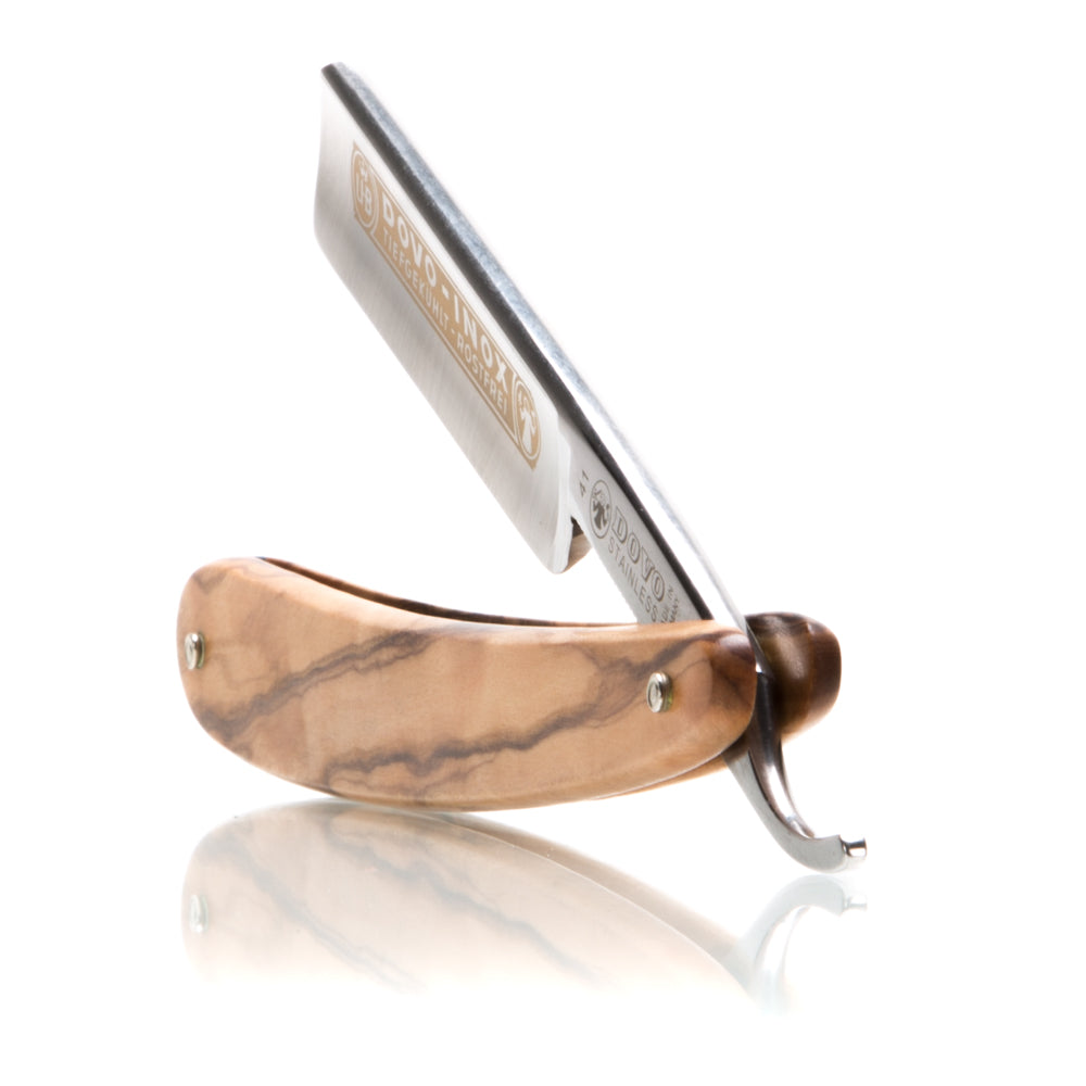 Dovo "Inox" Olive Wood 5/8" Straight Razor with Luxury Shave Set