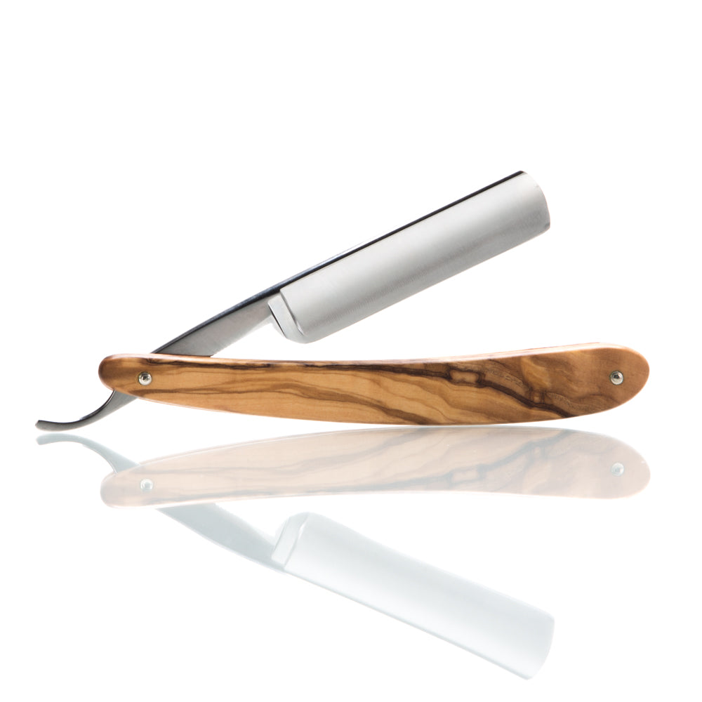 Dovo "Inox" Olive Wood 5/8" Straight Razor with Luxury Shave Set