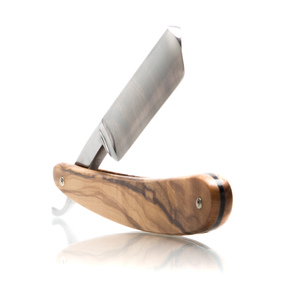 Dovo "Inox" Olive Wood 5/8" Straight Razor with Luxury Shave Set