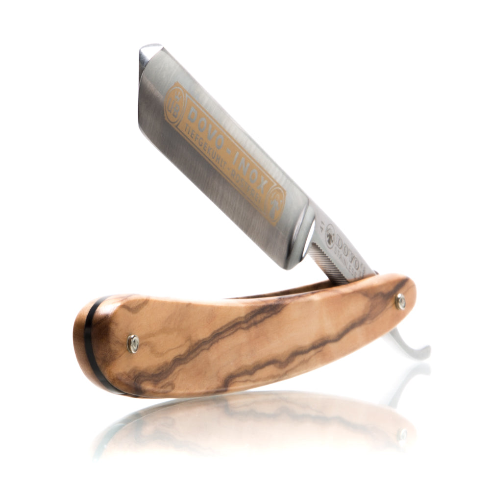 Dovo "Inox" Olive Wood 5/8" Straight Razor with Luxury Shave Set