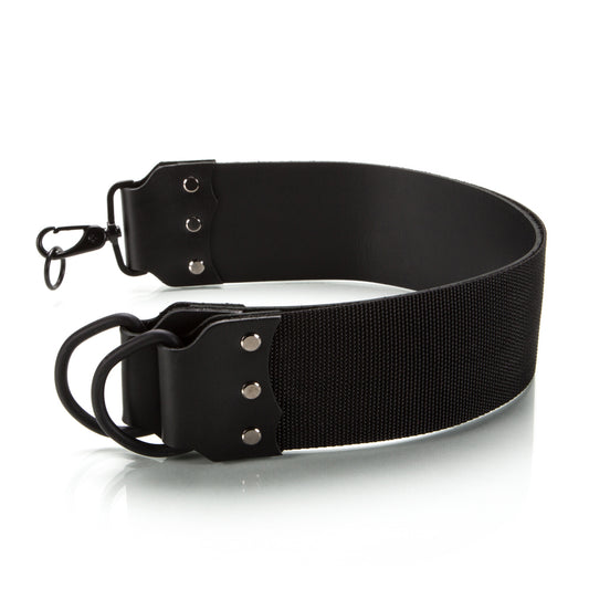 3" Hanging Razor Strop in Black Latigo Leather and Nylon