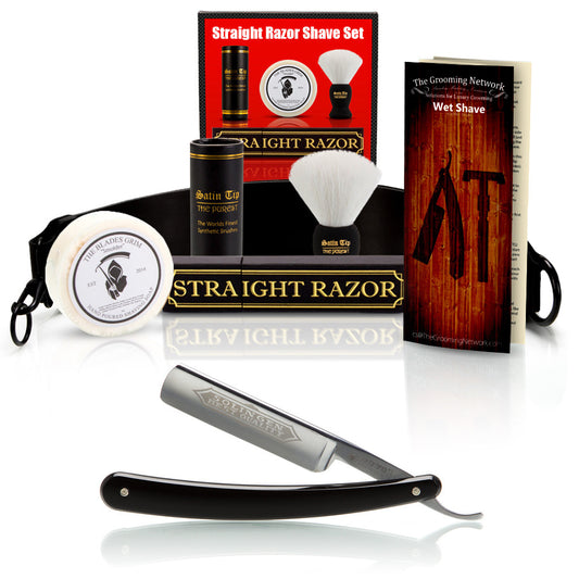 Dovo Black Best Quality 5/8" Razor with Luxury Shave Set